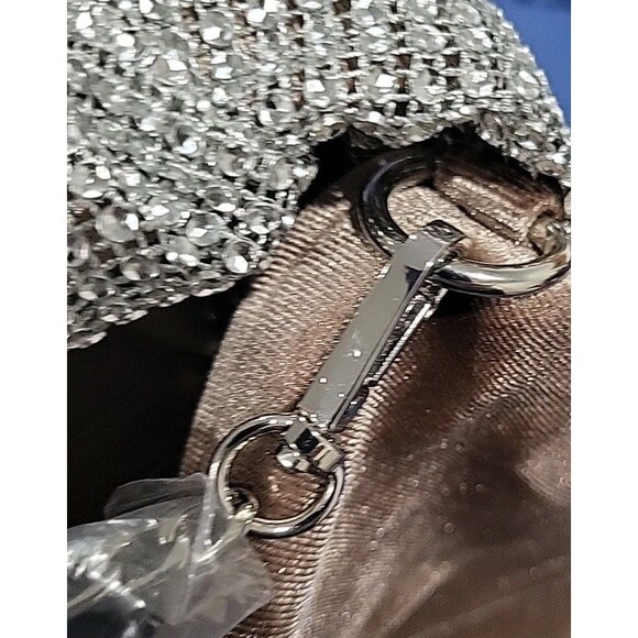 Melie Bianco Estela Taupe Velvet Rhinestone Top Handle Bag - Msrp $68 NWT - Picture 14 of 16